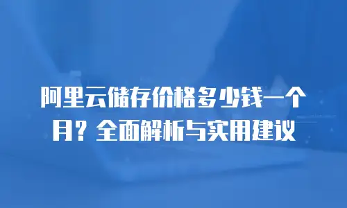 阿里云储存价格多少钱一个月？全面解析与实用建议