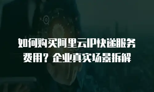 如何购买阿里云IP快递服务费用？企业真实场景拆解