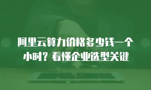 阿里云算力价格多少钱一个小时？看懂企业选型关键