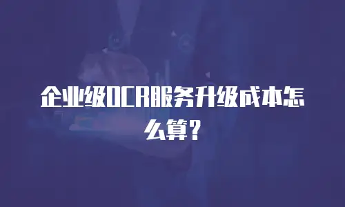 企业级OCR服务升级成本怎么算？
