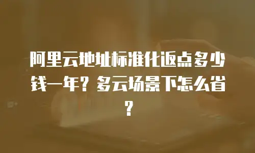 阿里云地址标准化返点多少钱一年？多云场景下怎么省？