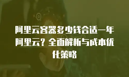 阿里云容器多少钱合适一年阿里云？全面解析与成本优化策略