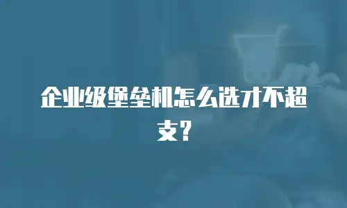 企业级堡垒机怎么选才不超支？