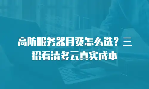 高防服务器月费怎么选？三招看清多云真实成本