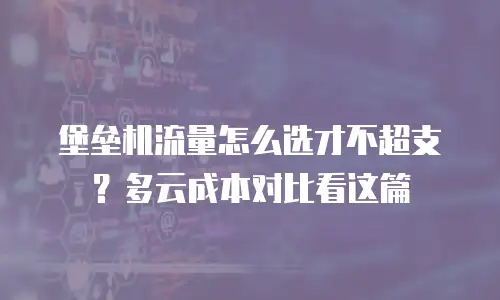堡垒机流量怎么选才不超支？多云成本对比看这篇