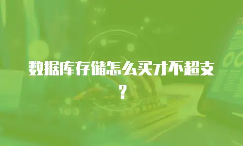 数据库存储怎么买才不超支？