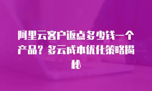 阿里云客户返点多少钱一个产品？多云成本优化策略揭秘