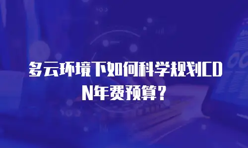 多云环境下如何科学规划CDN年费预算？