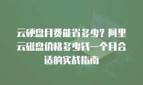 云硬盘月费能省多少？阿里云磁盘价格多少钱一个月合适的实战指南
