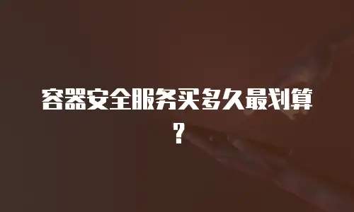 容器安全服务买多久最划算？