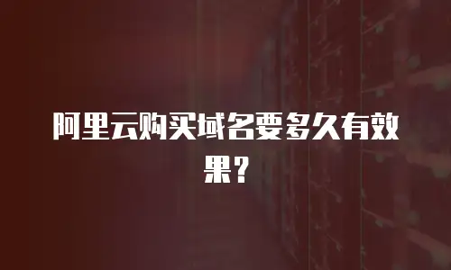 阿里云购买域名要多久有效果？