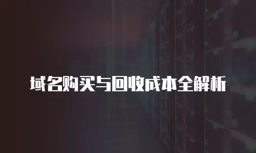 域名购买与回收成本全解析