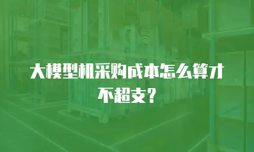 大模型机采购成本怎么算才不超支？