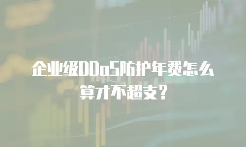 企业级DDoS防护年费怎么算才不超支？