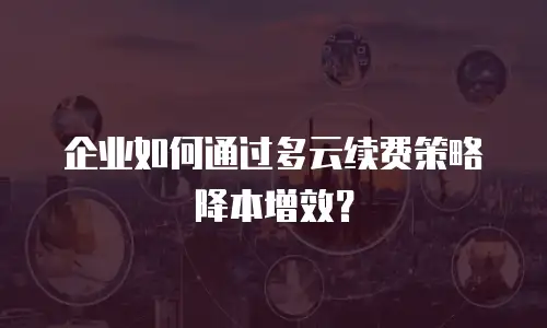 企业如何通过多云续费策略降本增效？