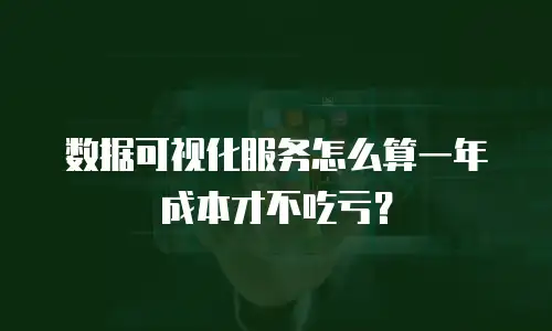 数据可视化服务怎么算一年成本才不吃亏？