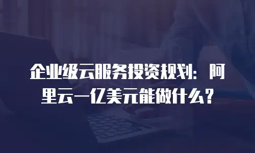 企业级云服务投资规划：阿里云一亿美元能做什么？