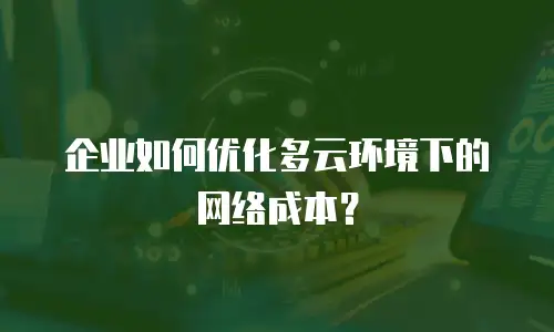 企业如何优化多云环境下的网络成本？