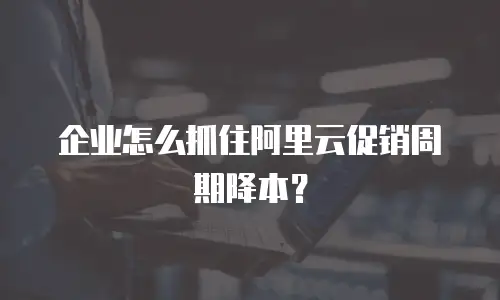企业怎么抓住阿里云促销周期降本？