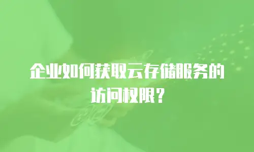 企业如何获取云存储服务的访问权限？