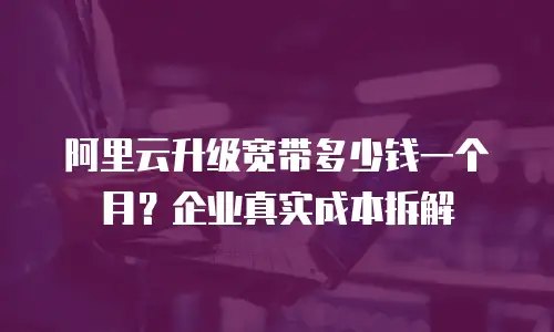 阿里云升级宽带多少钱一个月？企业真实成本拆解