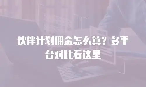 伙伴计划佣金怎么算？多平台对比看这里