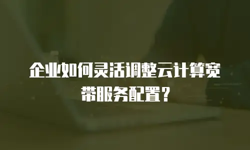 企业如何灵活调整云计算宽带服务配置？