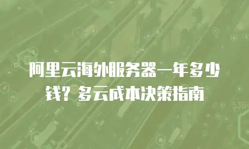 阿里云海外服务器一年多少钱？多云成本决策指南