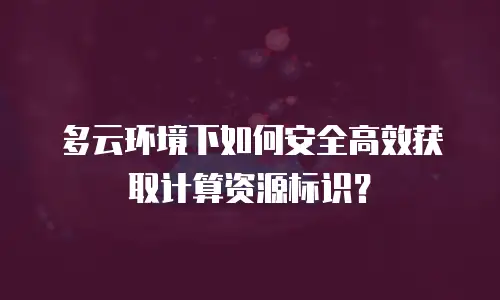 多云环境下如何安全高效获取计算资源标识？