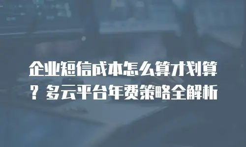 企业短信成本怎么算才划算？多云平台年费策略全解析