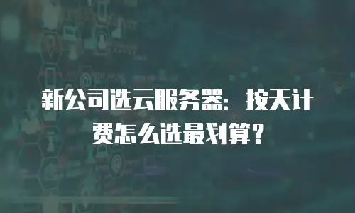 新公司选云服务器：按天计费怎么选最划算？
