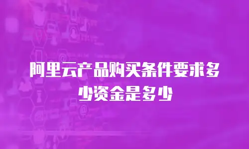 阿里云产品购买条件要求多少资金是多少