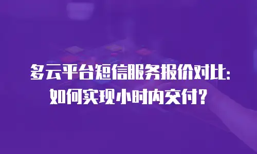 多云平台短信服务报价对比：如何实现小时内交付？
