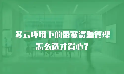 多云环境下的带宽资源管理怎么选才省心？