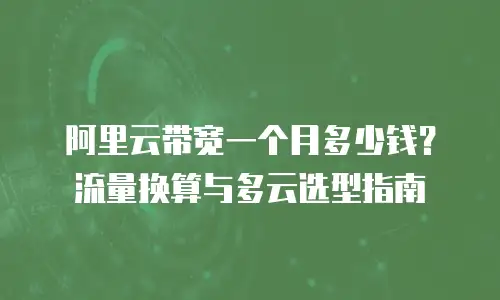 阿里云带宽一个月多少钱？流量换算与多云选型指南