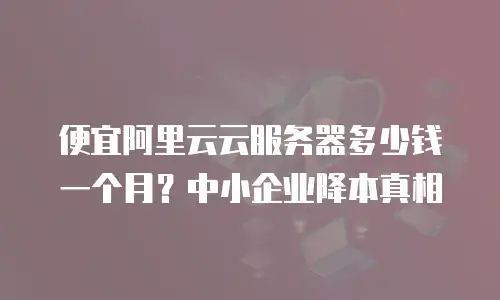 便宜阿里云云服务器多少钱一个月？中小企业降本真相