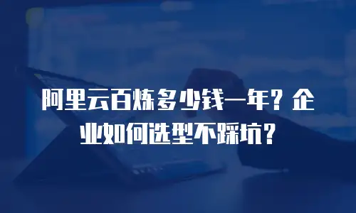 阿里云百炼多少钱一年？企业如何选型不踩坑？