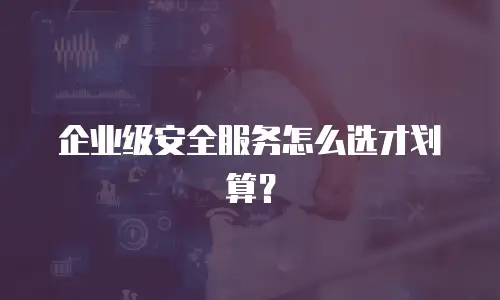 企业级安全服务怎么选才划算？