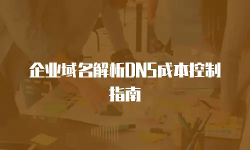 企业域名解析DNS成本控制指南