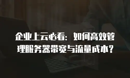 企业上云必看：如何高效管理服务器带宽与流量成本？