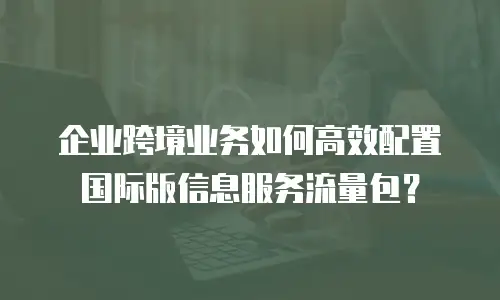 企业跨境业务如何高效配置国际版信息服务流量包？