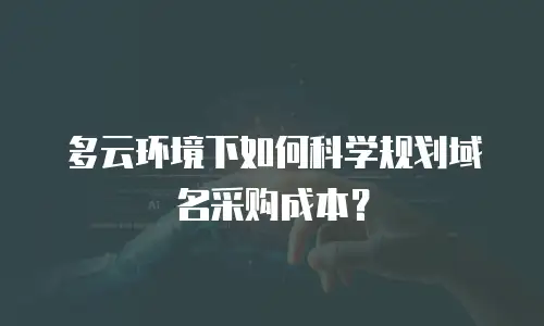 多云环境下如何科学规划域名采购成本？