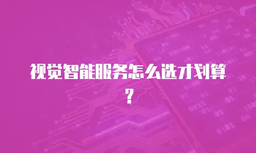 视觉智能服务怎么选才划算？