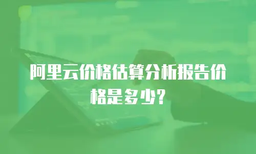 阿里云价格估算分析报告价格是多少？