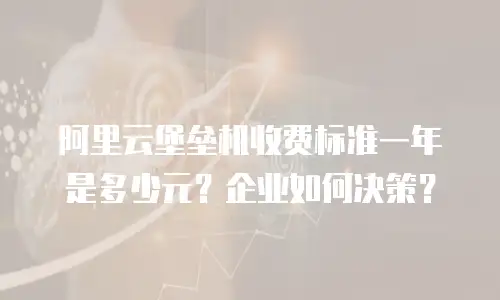 阿里云堡垒机收费标准一年是多少元？企业如何决策？