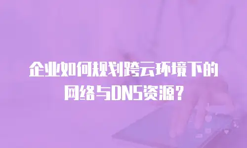企业如何规划跨云环境下的网络与DNS资源？