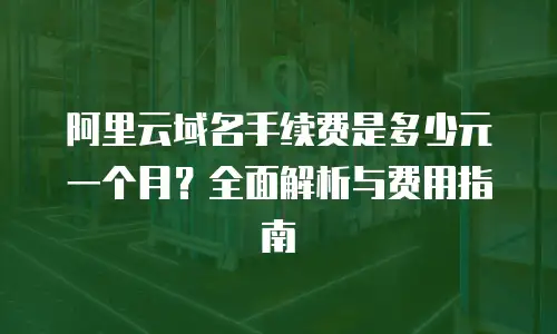 阿里云域名手续费是多少元一个月？全面解析与费用指南