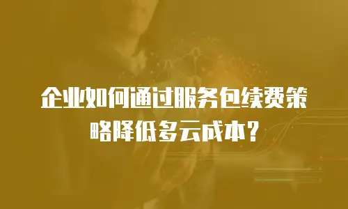 企业如何通过服务包续费策略降低多云成本？