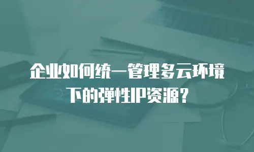 企业如何统一管理多云环境下的弹性IP资源？