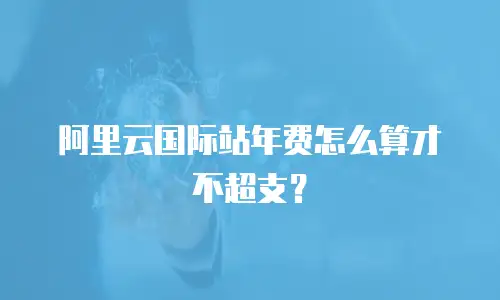 阿里云国际站年费怎么算才不超支？